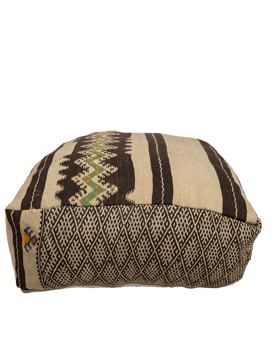 Vintage Zanafi x Hanbel Pouf - Green Zig-Zag