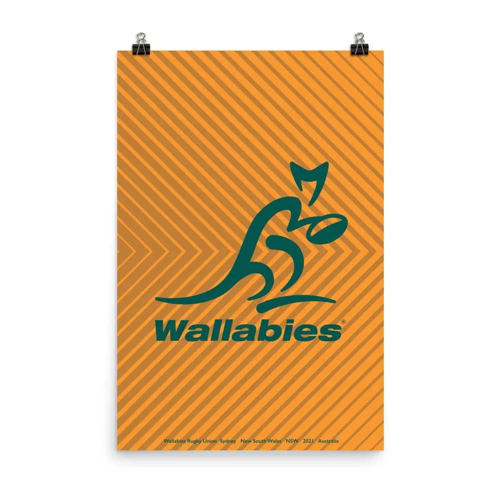 Wallabies Herringbone Poster