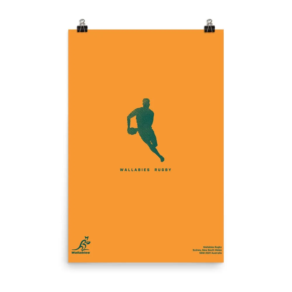 Wallabies Player Silhouette Poster