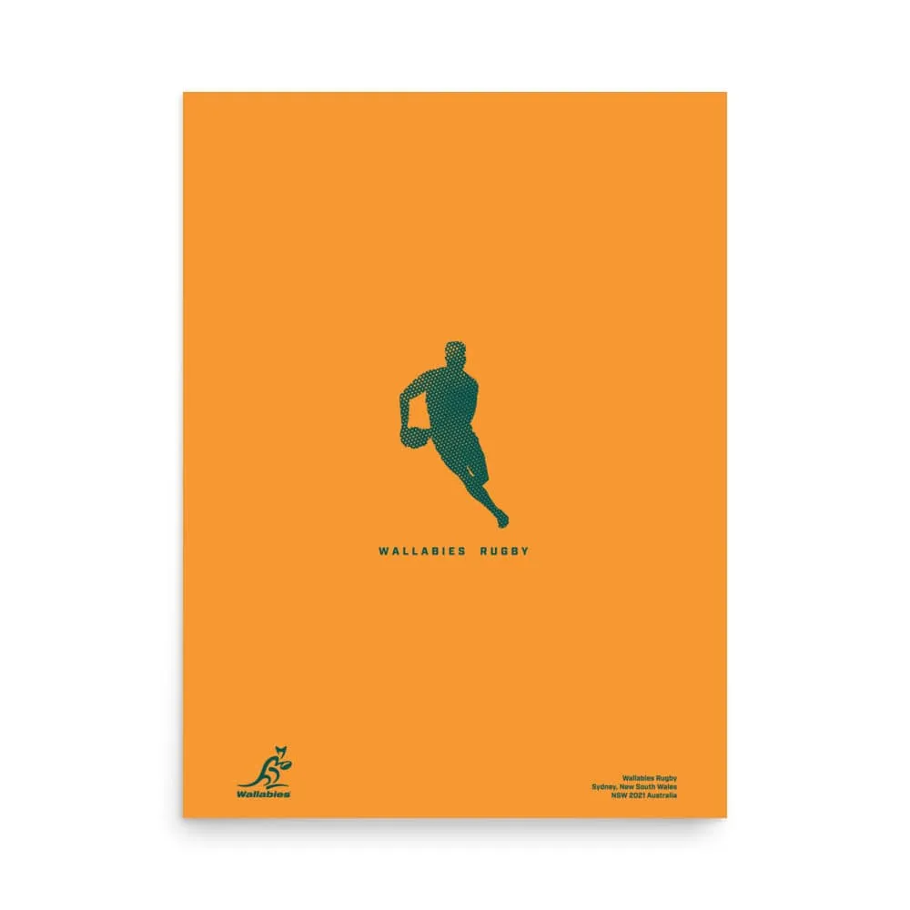 Wallabies Player Silhouette Poster