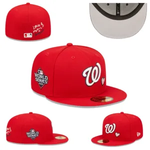 Washington Nationals Hat, World Series Cap, Red Fitted Hat, MLB Team Hat, Nationals Baseball Hat