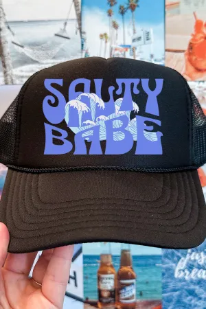 Wavy Salty Babe Otto Black Foam Front Trucker Hat