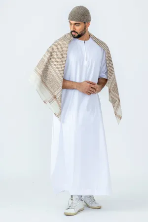 White Half Sleeve Thobe