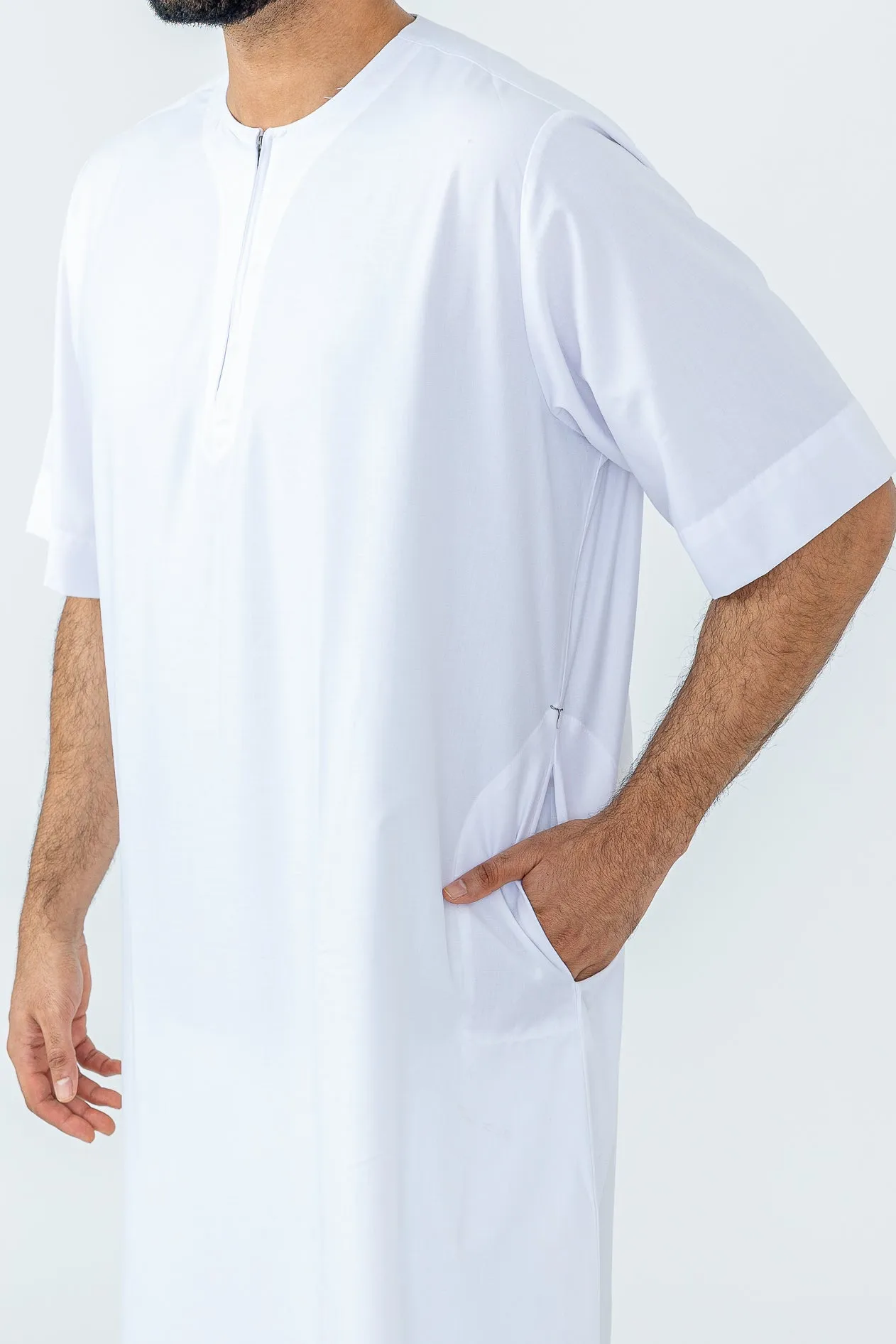 White Half Sleeve Thobe