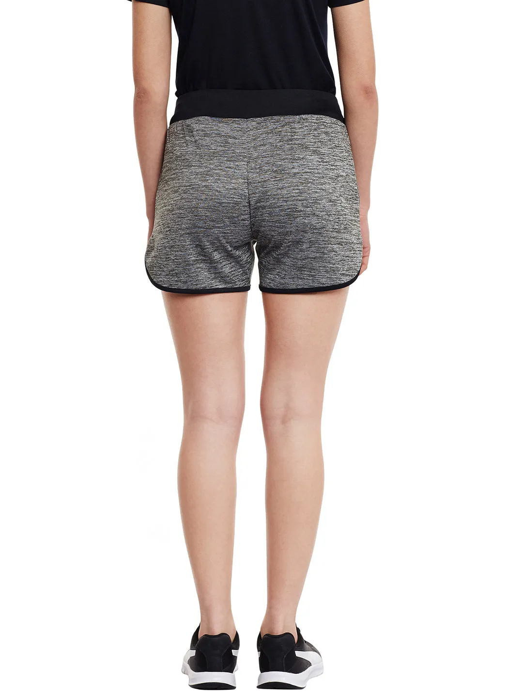Women Black Solid Short