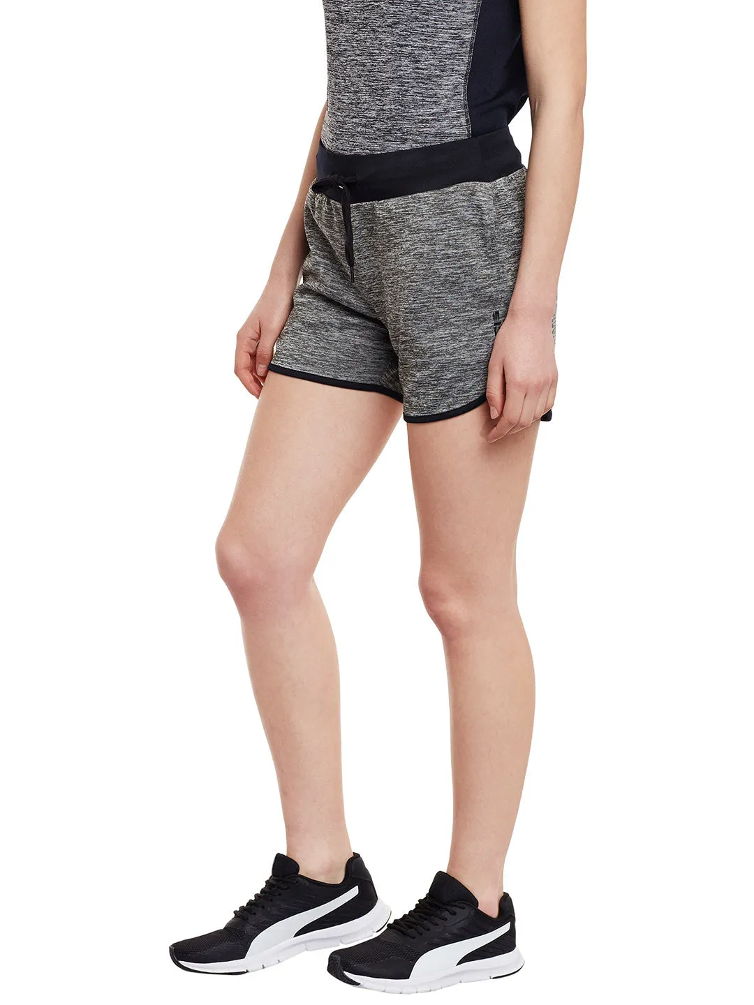 Women Black Solid Short