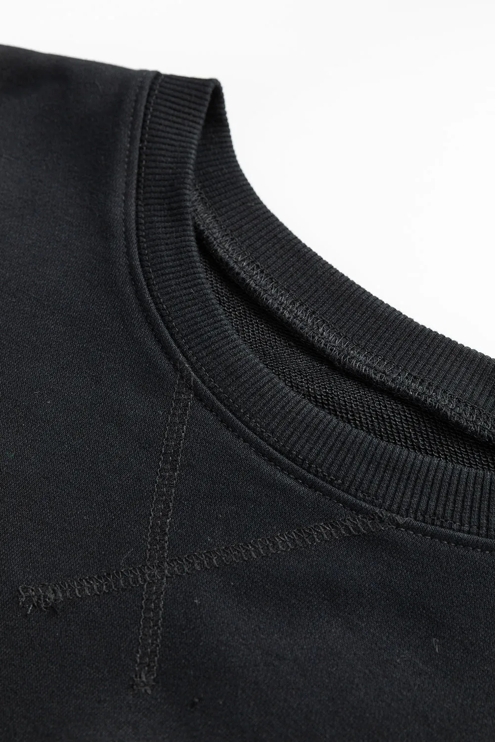 Womens Black Drop Shoulder Sweatshirt
