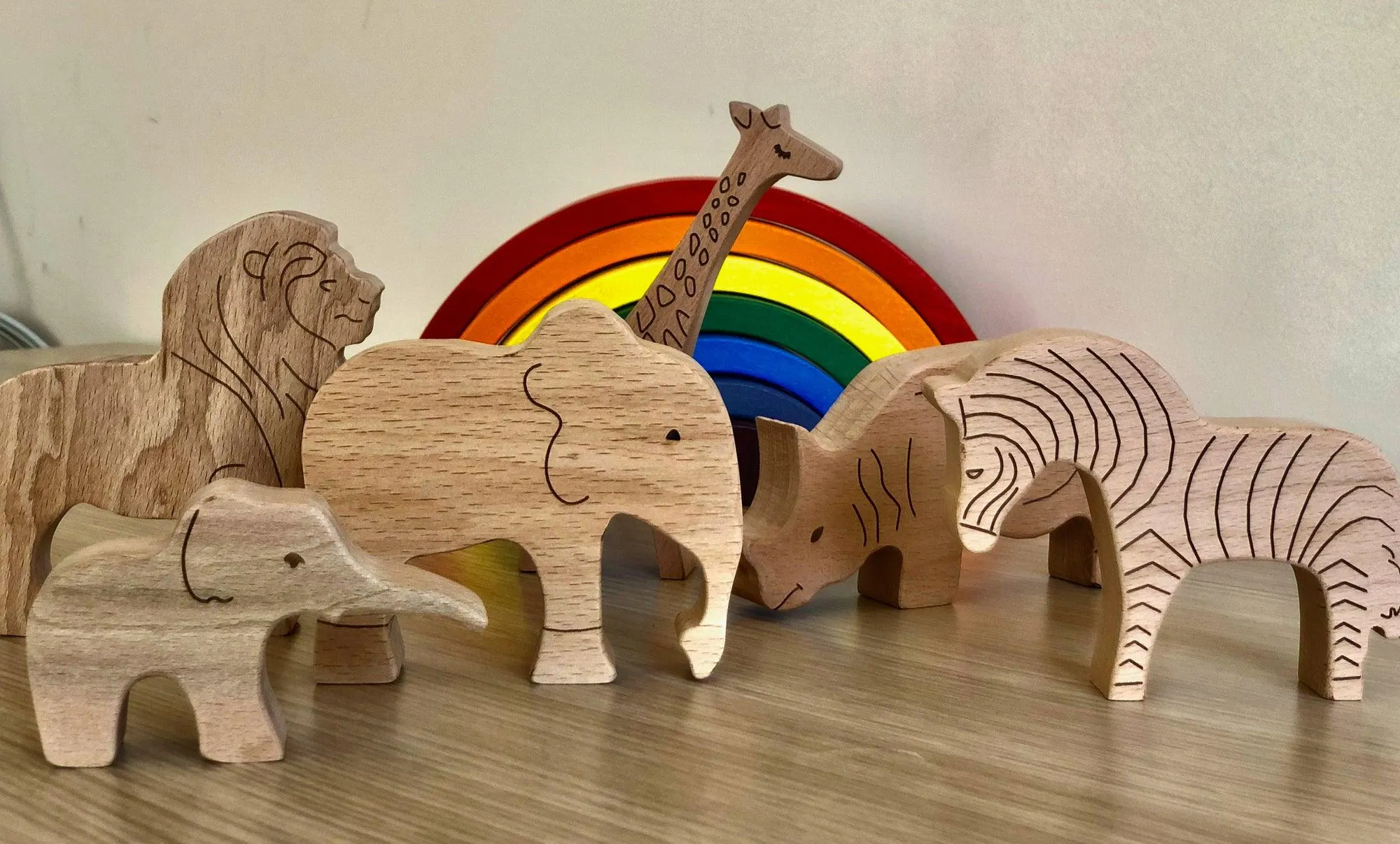 Wooden Safari Animals Set