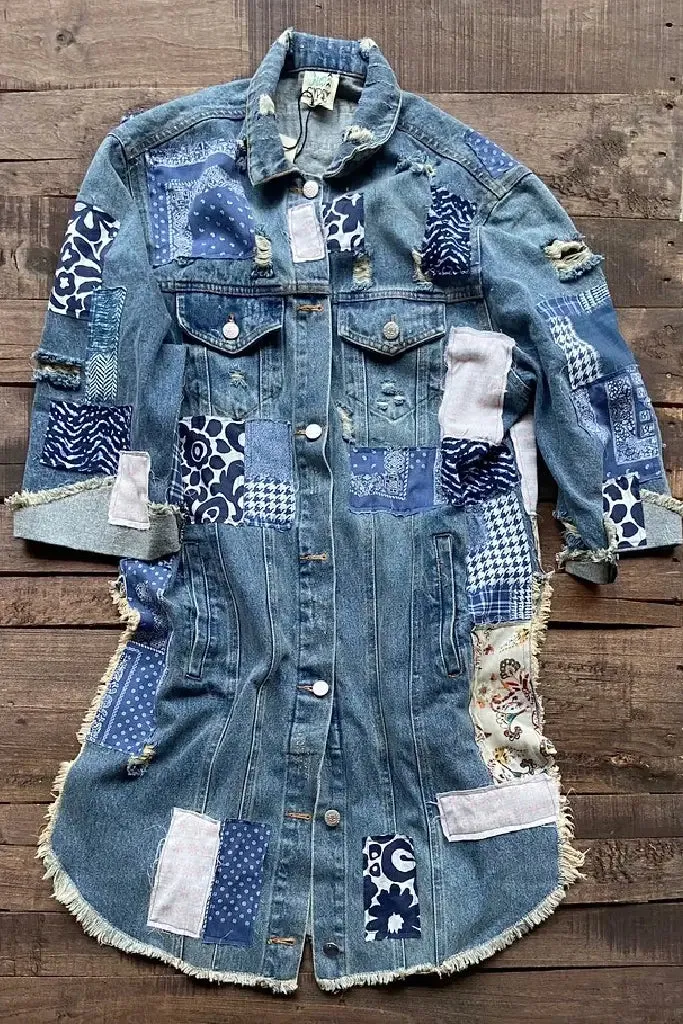 Work of Love Vintage Denim Patchwork Jacket