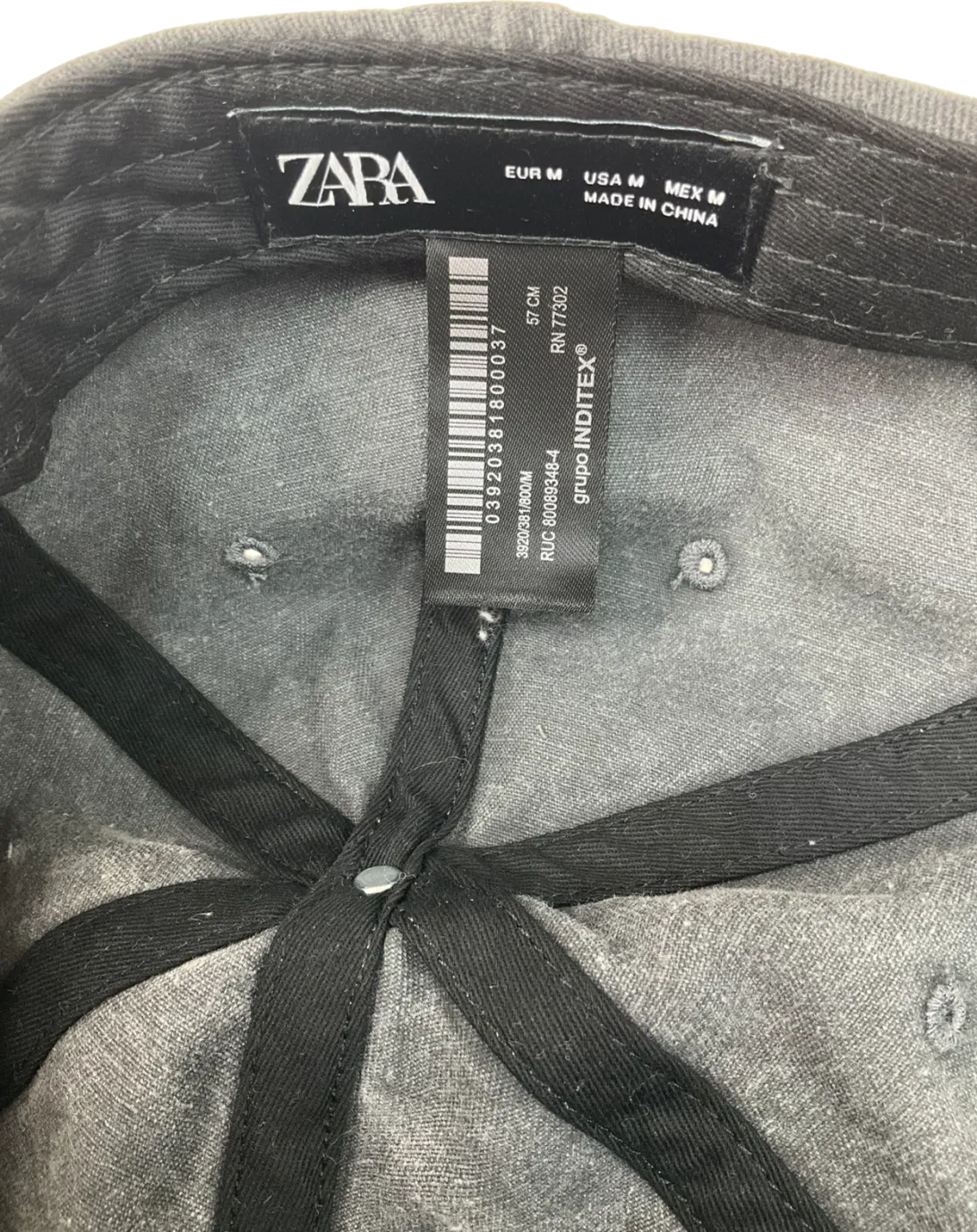ZARA Jean Grey Cap UK M