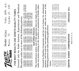 ZENITH-9S264